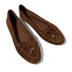 Nine West‎ Women's Brown Suede Loafer Flats Moccasin Shoes 9.5 Boho Chic Office